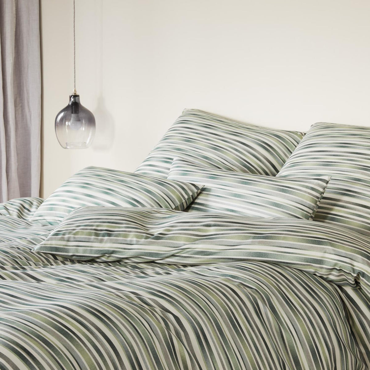 Elegante Interlock Jersey Bettwäsche Desire 3607-4 Grün Grau 135x200