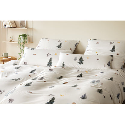 Elegante Interlock Jersey Bettwäsche Winterwald 3611-7 Natur 135x200