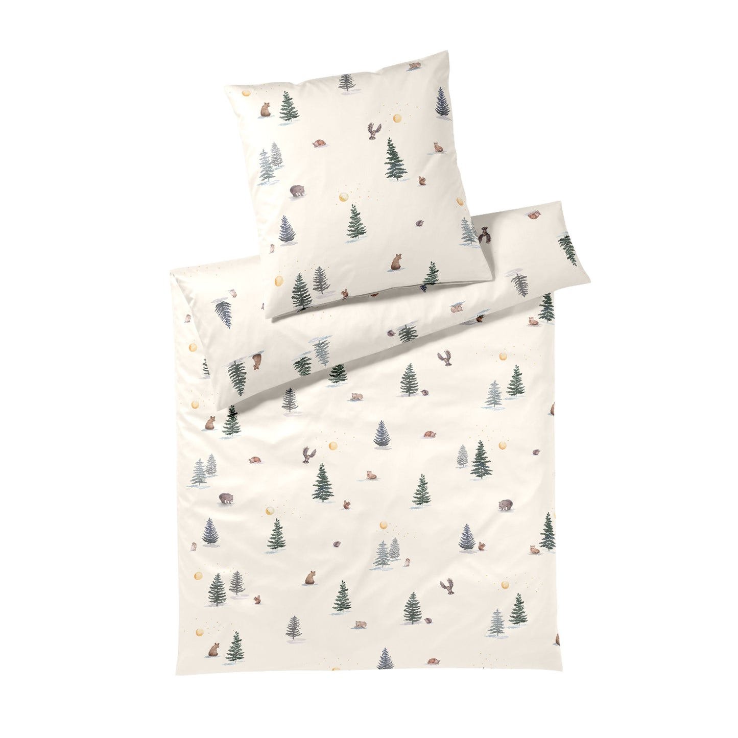 Elegante Interlock Jersey Bettwäsche Winterwald 3611-7 Natur 135x200