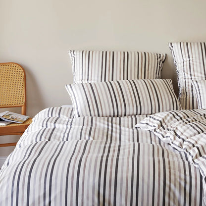 Elegante Interlock Jersey Bettwäsche Waterstripe 3613-7 natur 135x200