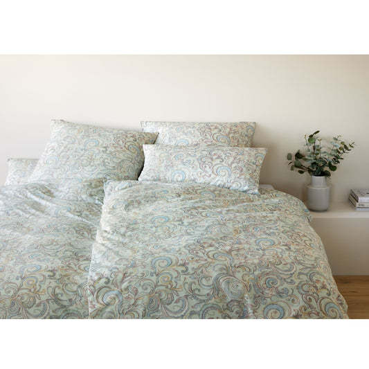 Elegante Interlock Jersey Bettwäsche Grace 3624-4 blau Ranken 135x200