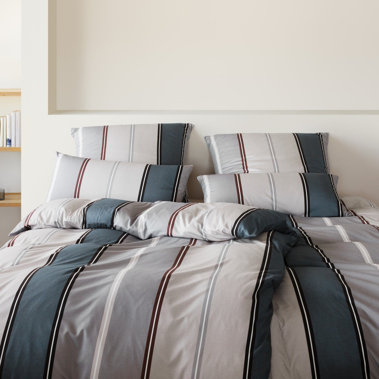 Elegante Interlock Jersey Bettwäsche Queens 3628-2 rauchblau 135x200