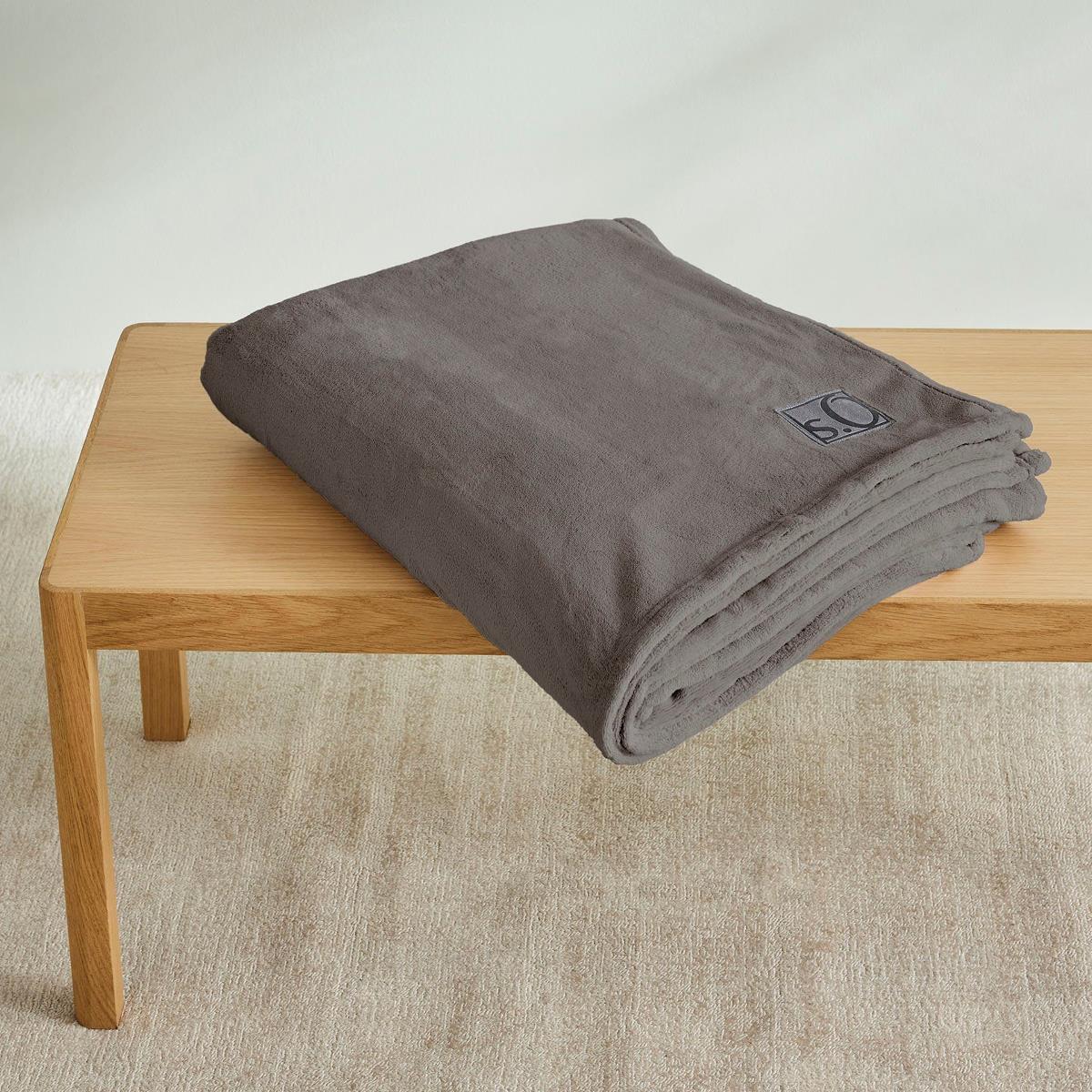 S.Oliver Wohndecke Kuscheldecke Kuschelsoft 3638-380 D. Taupe 150x200