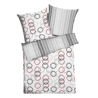Bettwäsche Kaeppel Seersucker 372-19 Movement geometrisch grau 135x200