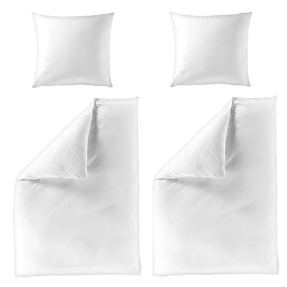 4 tlg. Bettwäsche Mako Satin Bierbaum 3899-10 weiß unifarben 135x200