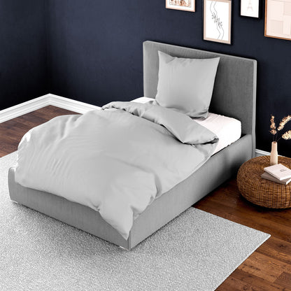 Bettwäsche Mako Satin Silber 135 x 200 cm, 155 x 220 cm