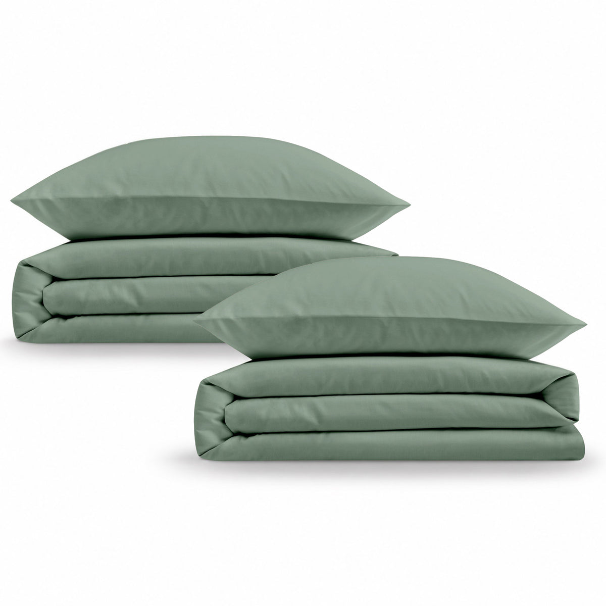 4 tlg. Bettwäsche Mako Satin Bierbaum 3899-30 salbei unifarben 135x200