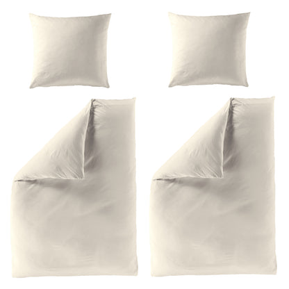 4 tlg. Bettwäsche Mako Satin Bierbaum 3899-80 beige unifarben 135x200