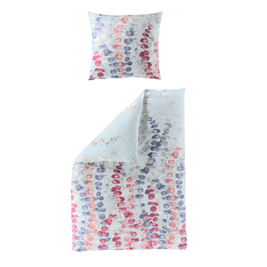 Bettwäsche Bierbaum Mako Satin 3975-90 pastel lila Blätter 135x200