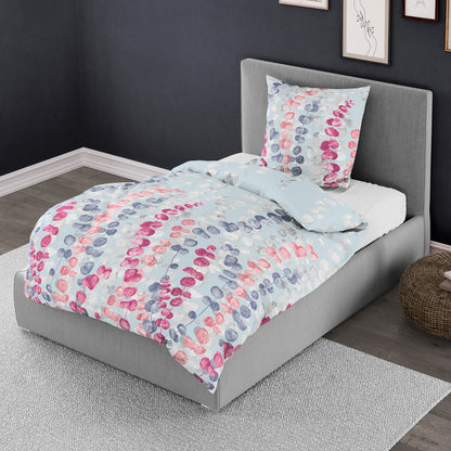 Bettwäsche Bierbaum Mako Satin 3975-90 pastel lila Blätter 135x200