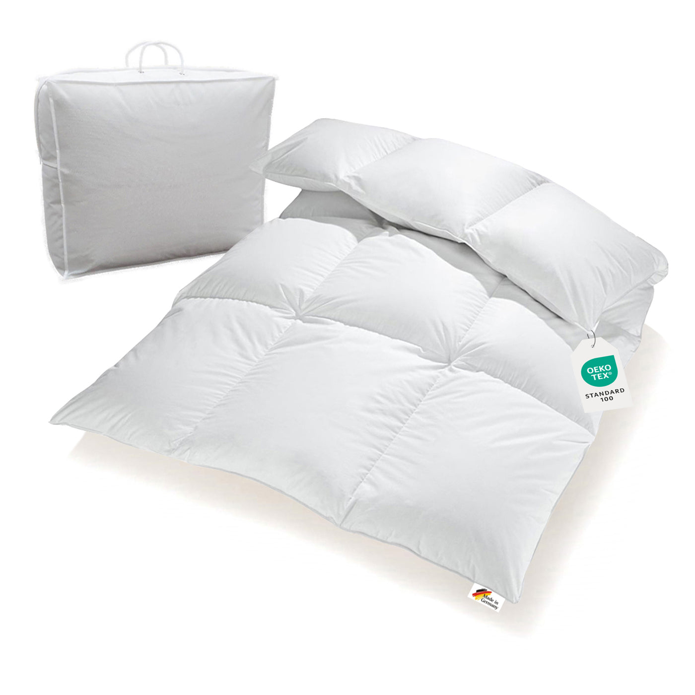 eine Bettdecke 135x200 mit Tasche sibirische Daunen reines Naturprodukt