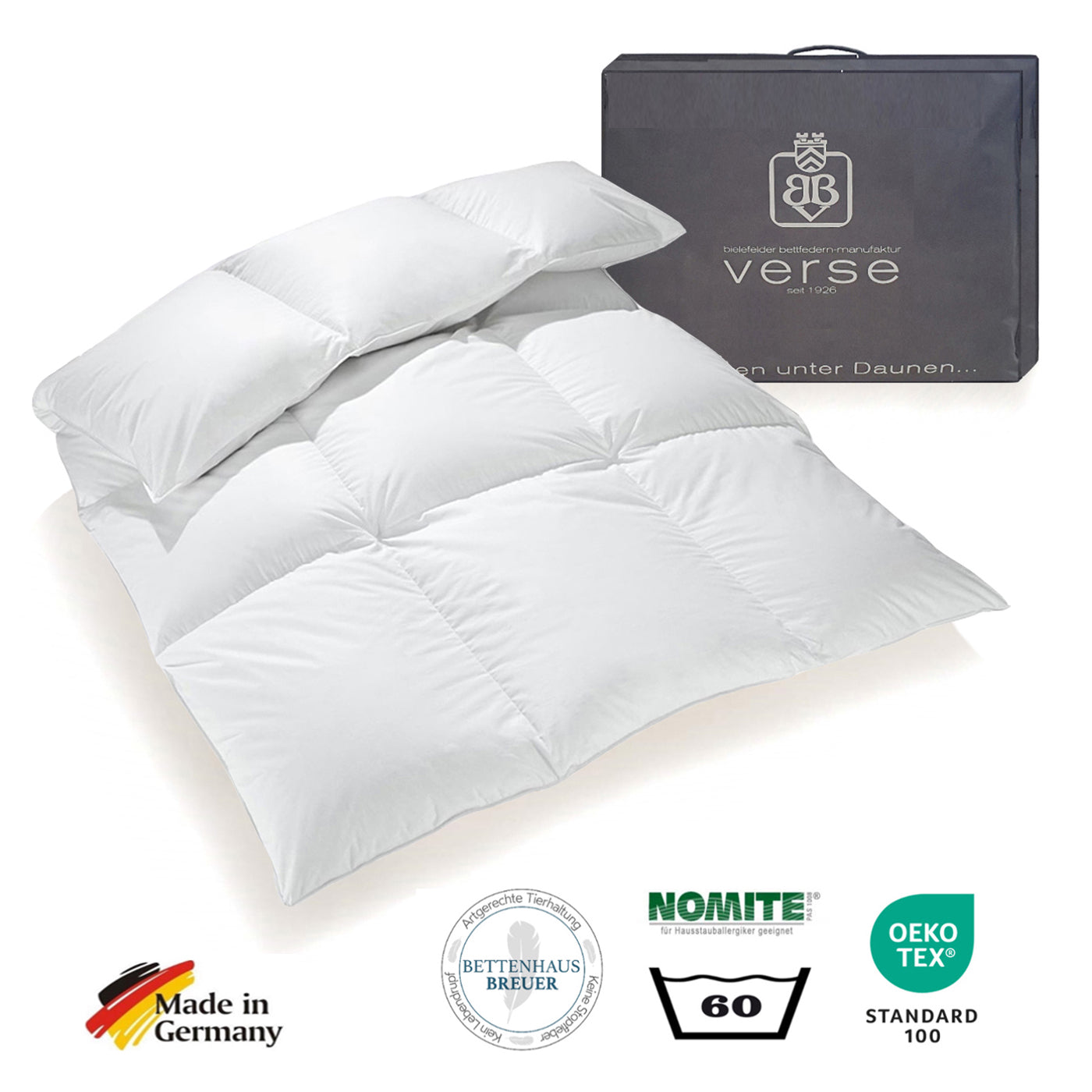 Extra warme 100% Winter Daunendecke Holsteiner Daunen 135x200 1380g