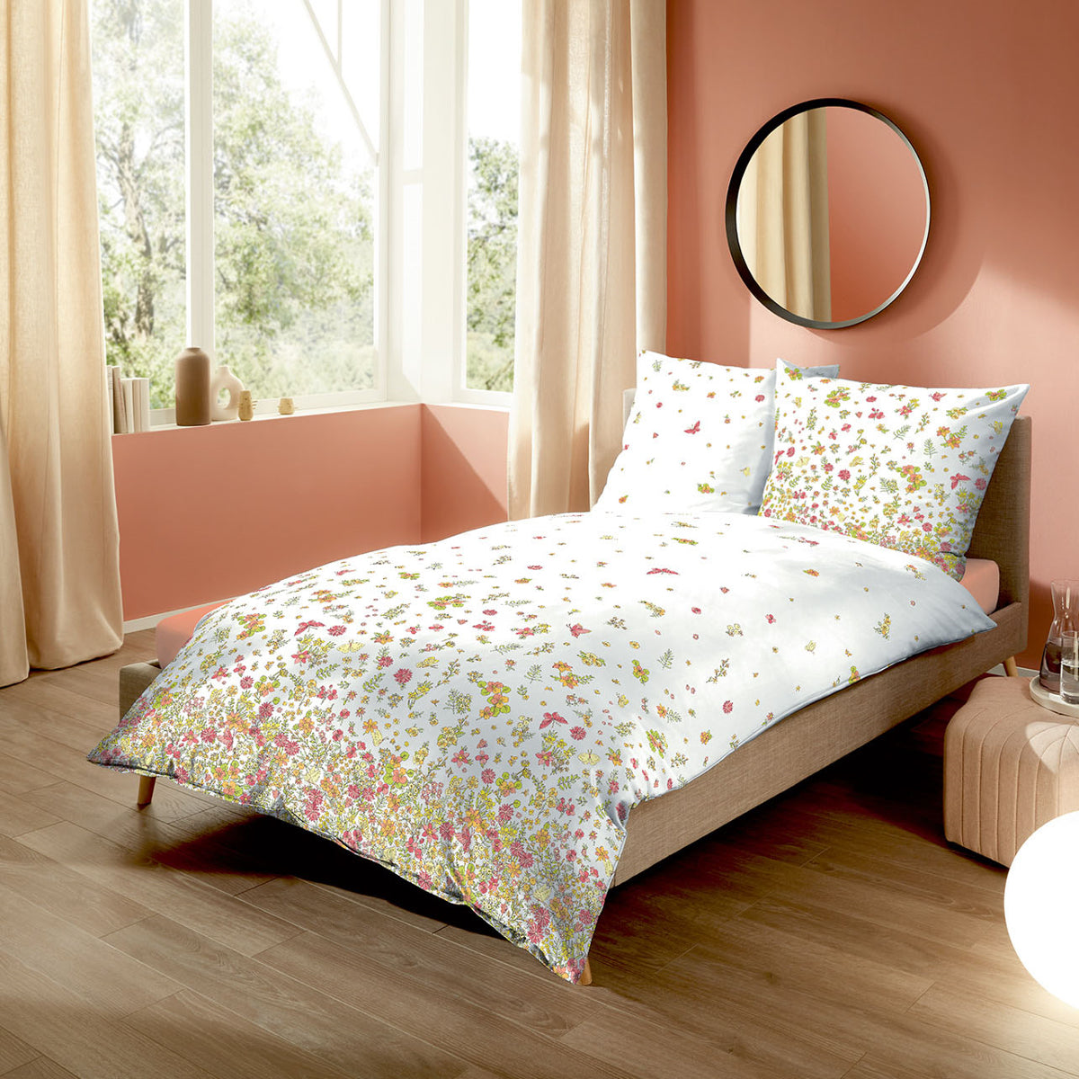 Bettwäsche Kaeppel Satin 401-73 Annabell Blumen Schmetterling 135x200