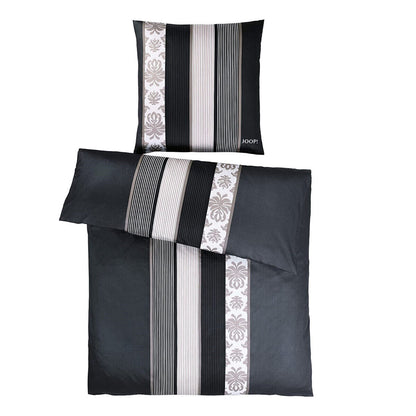 JOOP! Comfort Satin Bettwäsche Ornament Stripes 4022-9 schwarz 155x220