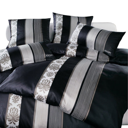 4 tlg JOOP! Satin Bettwäsche Ornament Stripes 4022-9 schwarz 135x200