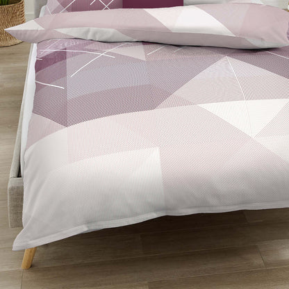 Bettwäsche Kaeppel Biber 403-522 Linear geometrisch bordeaux 135x200
