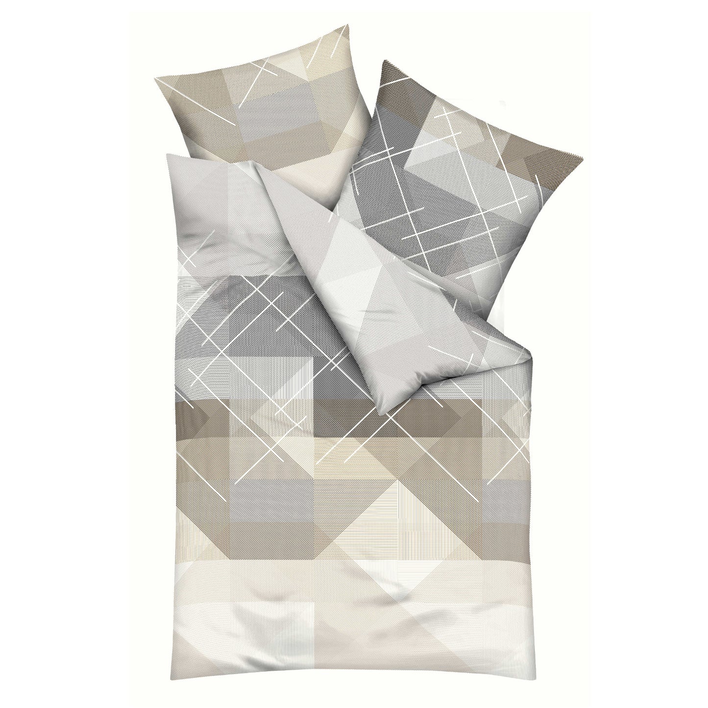 Bettwäsche Kaeppel Satin 403-86 Linear geometrisch cappuccino