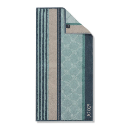 Handtuch Lines Stripes Emerald mit Kornblumen und Streifen 50 x 100 cm