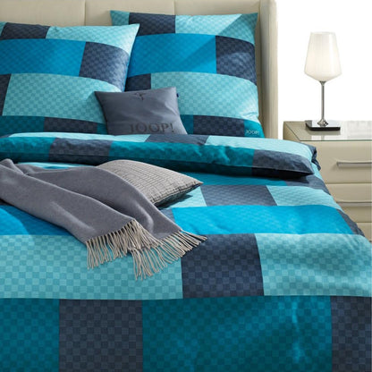JOOP! Comfort Satin Bettwäsche Chessboard 4060-4 Lagune Mint 135x200