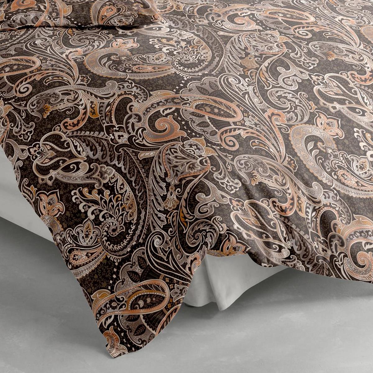 Bettwäsche Bierbaum Biber 4065-80 Paisley Braun Natur Kupfer 135x200