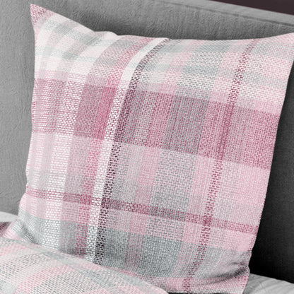 Bettwäsche Bierbaum Biber 4069-60 Kariert Rosa Grau 135x200