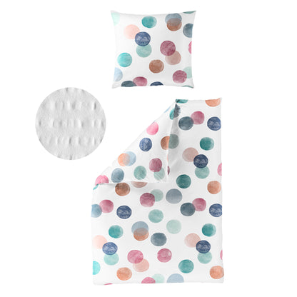 Bettwäsche Bierbaum Seersucker 4072-90 bunt Kreise Dots 135x200
