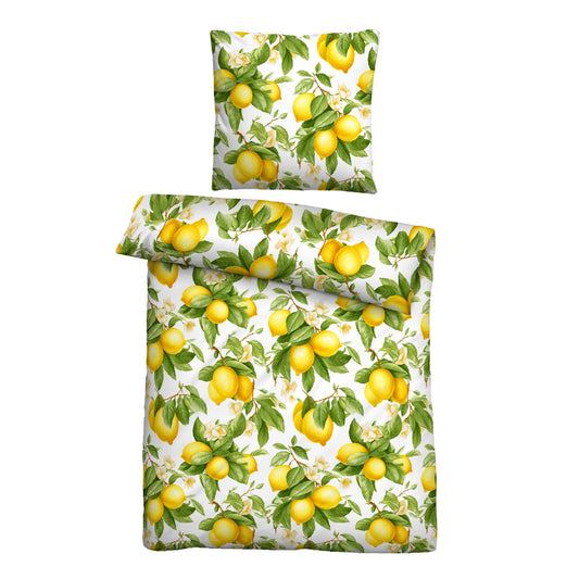 Bettwäsche Castell Zitronen 0040789-001 100% Baumwolle gelb 135x200