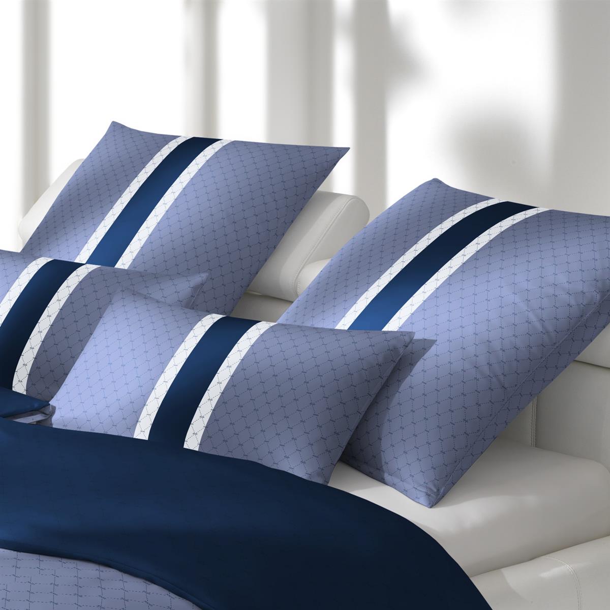 JOOP! Comfort Satin Bettwäsche Signature 4088-2 Deep Sea blau 135x200