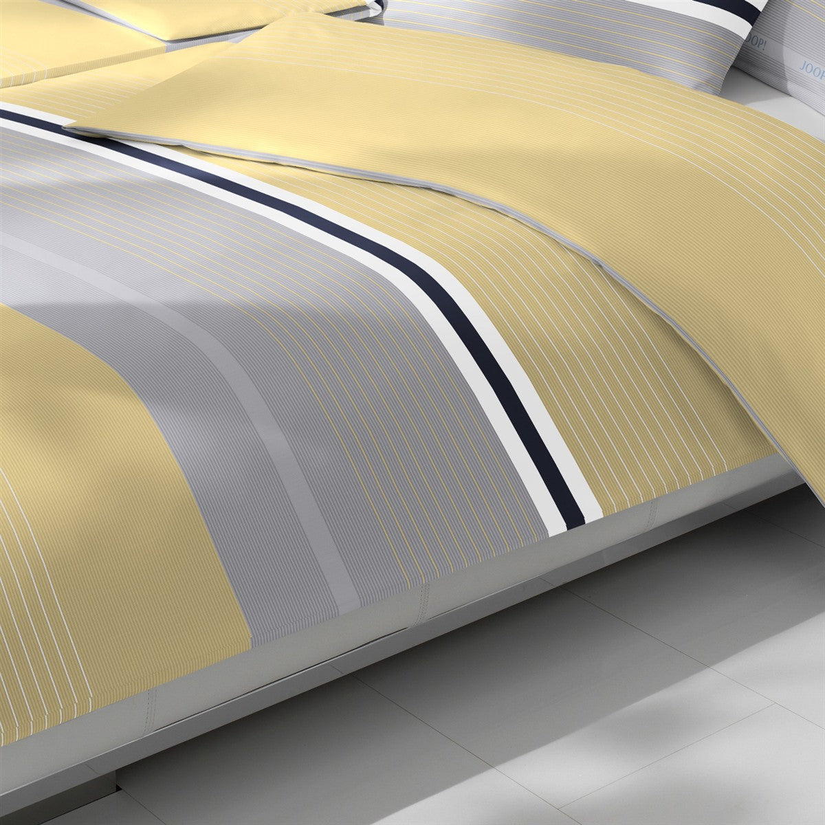 JOOP! Comfort Satin Bettwäsche Fit 4091-3 Lemon Gelb Grau 135x200