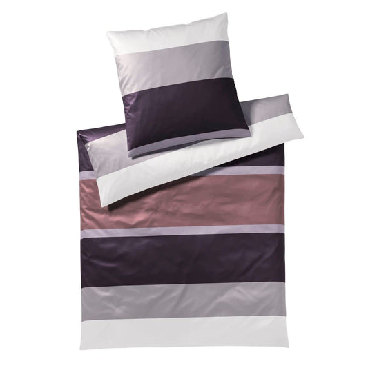 JOOP! Mako Satin Bettwäsche Mood 4095-1 Streifen Beere Flieder 155x220