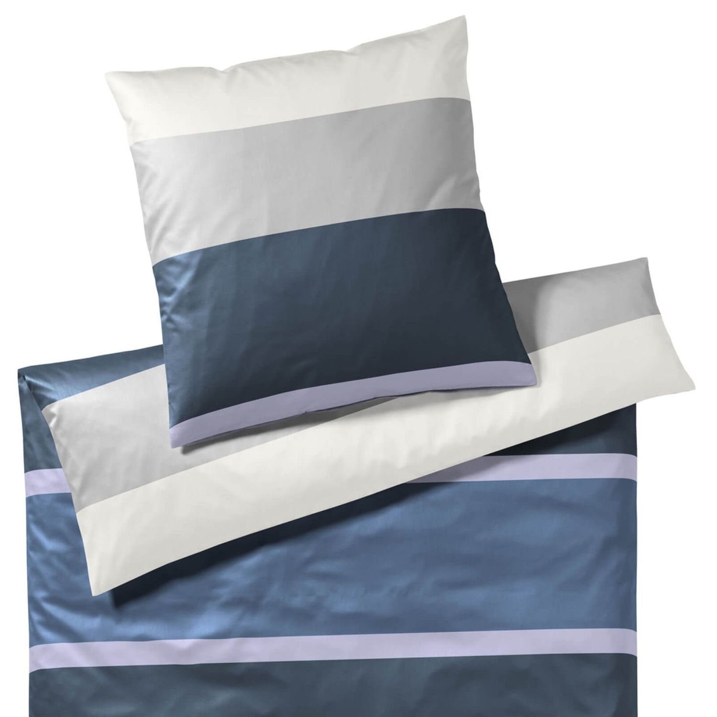JOOP! Comfort Satin Bettwäsche Mood 4095-22 Blau Grau Wollweiß 135x200