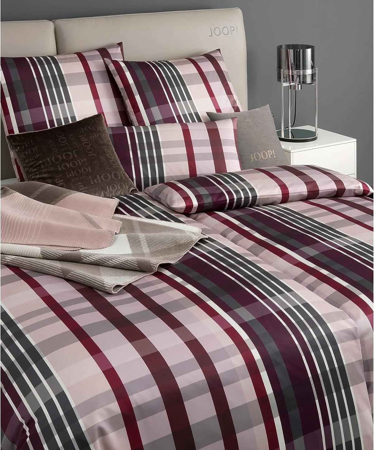 JOOP! Comfort Satin Bettwäsche 4098-1 Checks Rose kariert 135x200