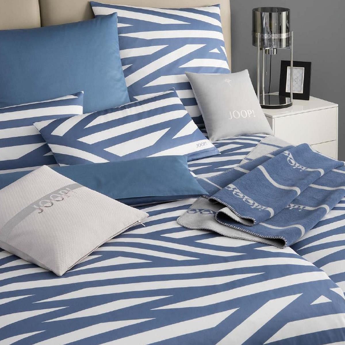 JOOP! Comfort Satin Bettwäsche 4102-2 Cross Beige Blau 135x200