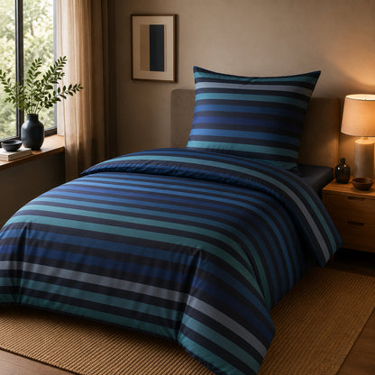 JOOP! Comfort Satin Bettwäsche Tone 4103-2 ocean blau Streifen 135x200