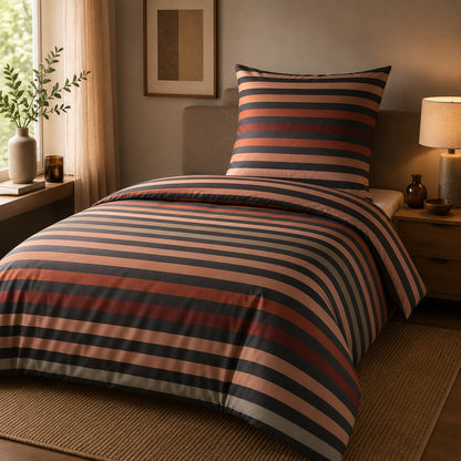 JOOP! Comfort Satin Bettwäsche Tone 4103-8 kupfer Streifen 135x200