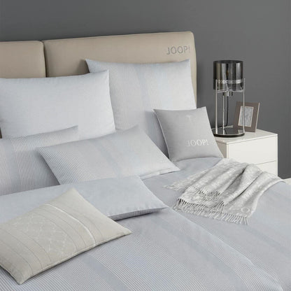 JOOP! Mako Satin Bettwäsche Groove 4107-9 silber Streifen 135x200