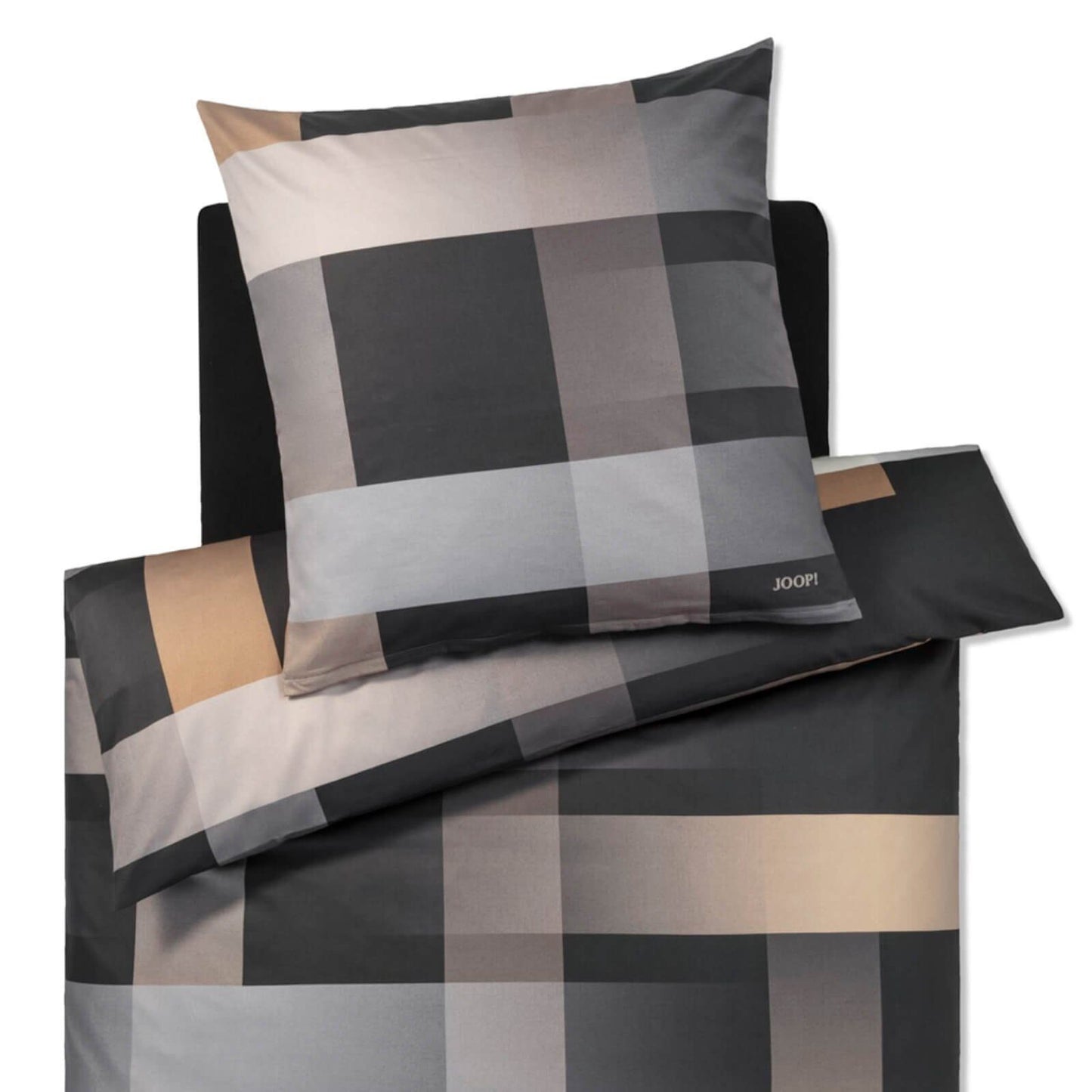 JOOP! Mako Satin Bettwäsche Woven 4108-9 Ebony Streifen 135x200