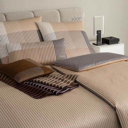 JOOP! Comfort Satin Bettwäsche Divided 4113-8 caramel Streifen 135x200