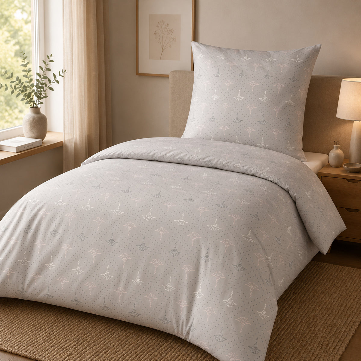 JOOP! Comfort Satin Bettwäsche 4117-9 Cornflower Charm stone 135x200