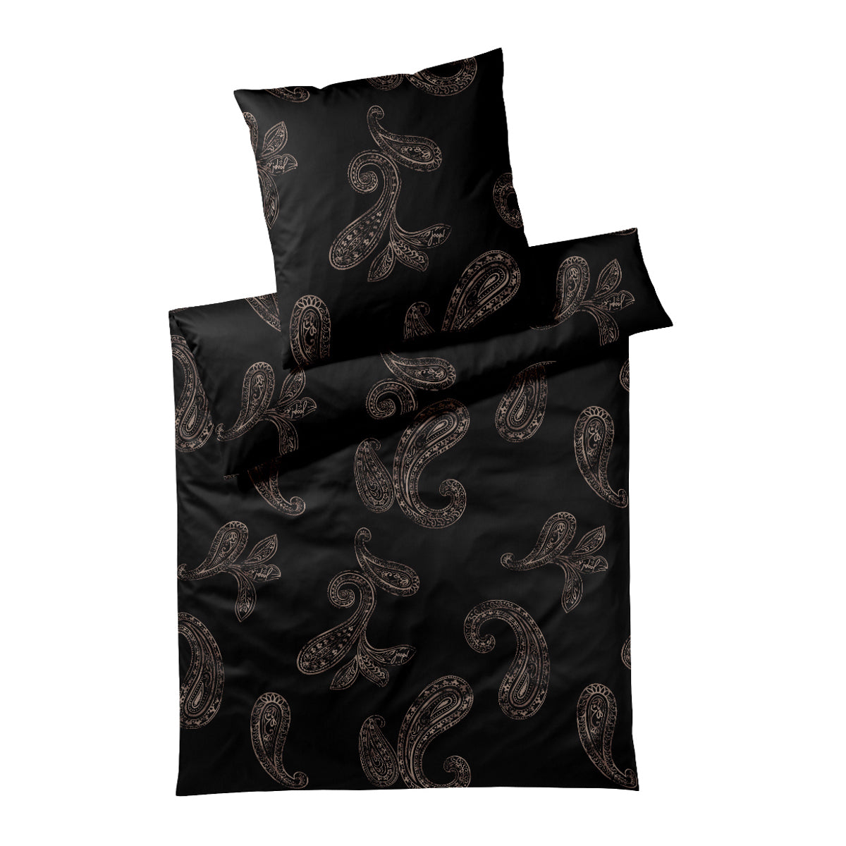 JOOP! Comfort Satin Bettwäsche 4120-9 Paisley Schwarz Kupfer 135x200