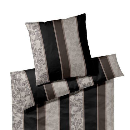 JOOP! Comfort Satin Bettwäsche 4121-9 Paisley Stripes Schwarz 135x200