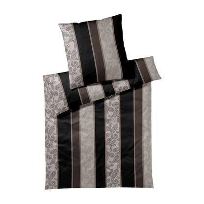 JOOP! Comfort Satin Bettwäsche 4121-9 Paisley Stripes Schwarz 135x200