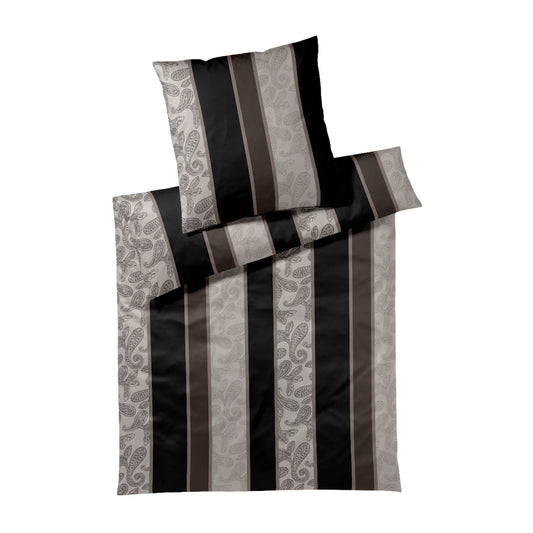 JOOP! Comfort Satin Bettwäsche 4121-9 Paisley Stripes Schwarz 135x200