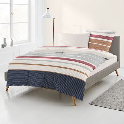 Bettwäsche Bierbaum Biber 4122-20 Jeans Streifen 135x200