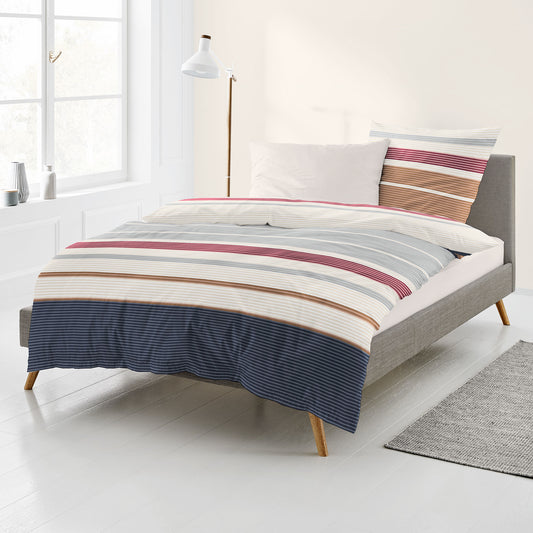 Bettwäsche Bierbaum Biber 4122-20 Jeans Streifen 135x200