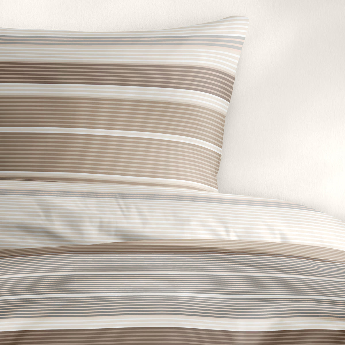 Bettwäsche Bierbaum Biber 4122-80 braun beige Streifen 135x200