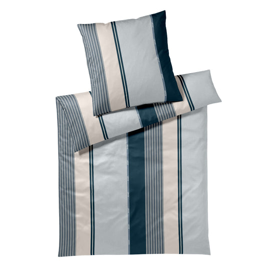 JOOP! Comfort Satin Bettwäsche Streifen 4125-2 Ocean blau 135x200
