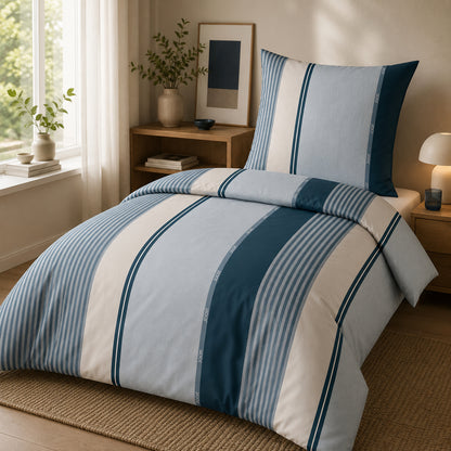 JOOP! Comfort Satin Bettwäsche Streifen 4125-2 Ocean blau 135x200
