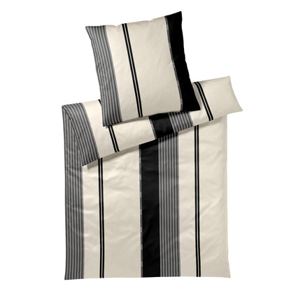 JOOP! Comfort Satin Bettwäsche Streifen 4125-9 Black creme 135x200