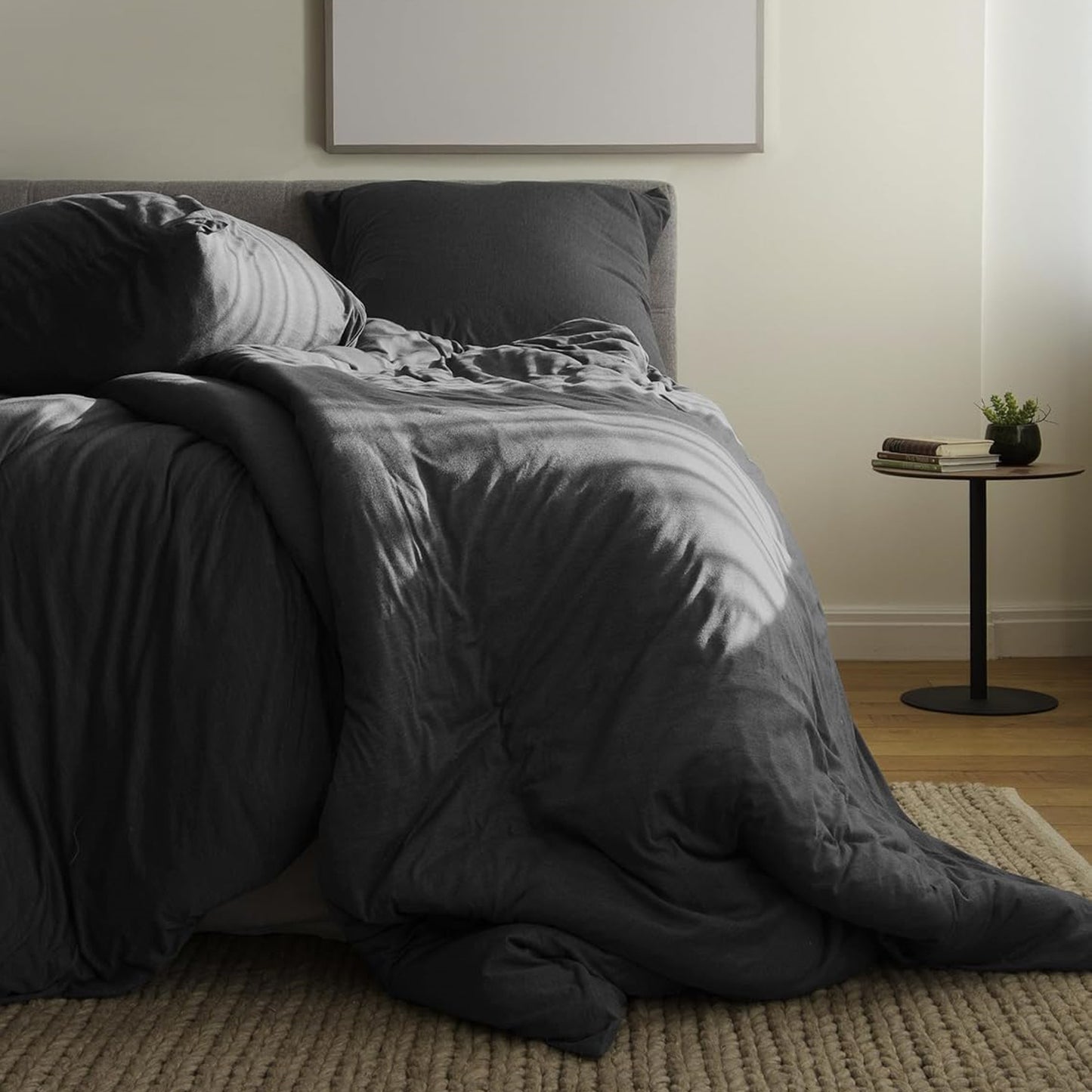 Jersey Bettwäsche anthrazit bügelfrei formstabil pflegeleicht 135x200